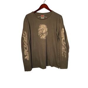 Spyder Base Layer T-Shirt Kids XL Black/Gray  LS Graphic Logo Skiing Snowgear